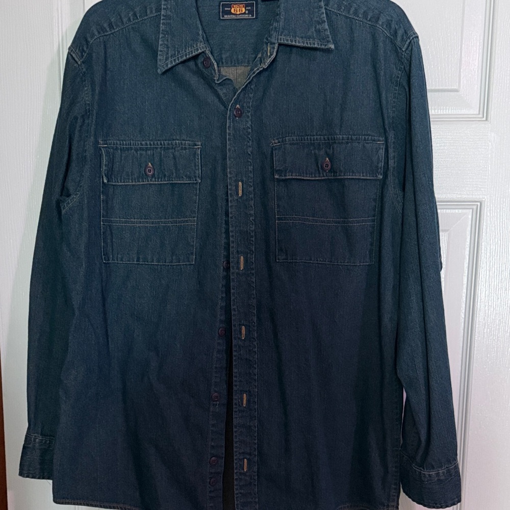 Men’s Route 66 Denim Button-Up Shirt
